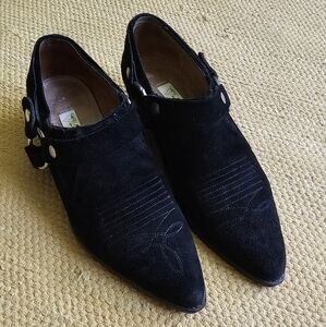 GUESS BY MARCIANO BLACK ANKLE BOOTIES SUEDE SIZE 6.5 VINTAGE SPAIN